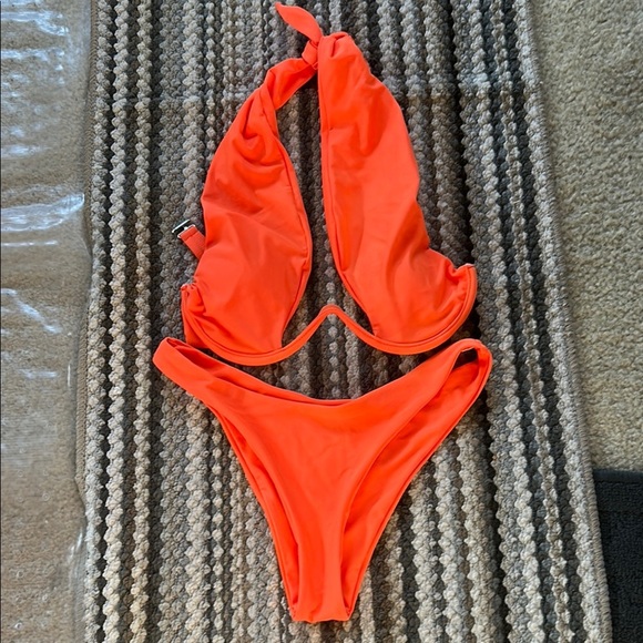 Womans Orange Two Piece Swimsuit - Picture 1 of 2